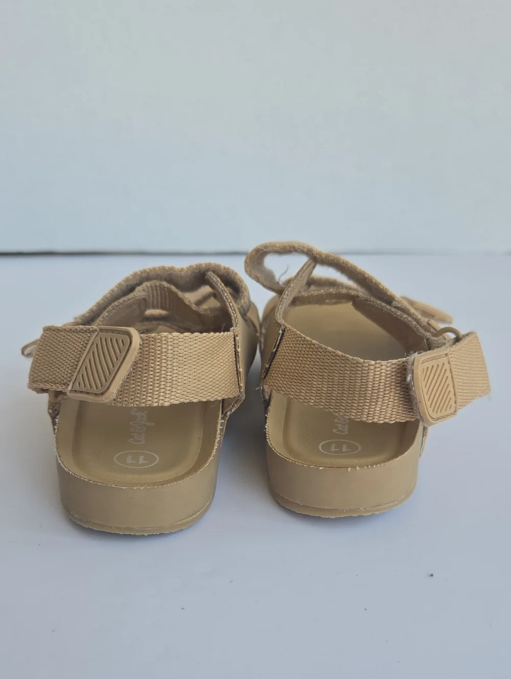 Cat & Jack Unisex Tan Double Strap Toddler Sandals Size 11